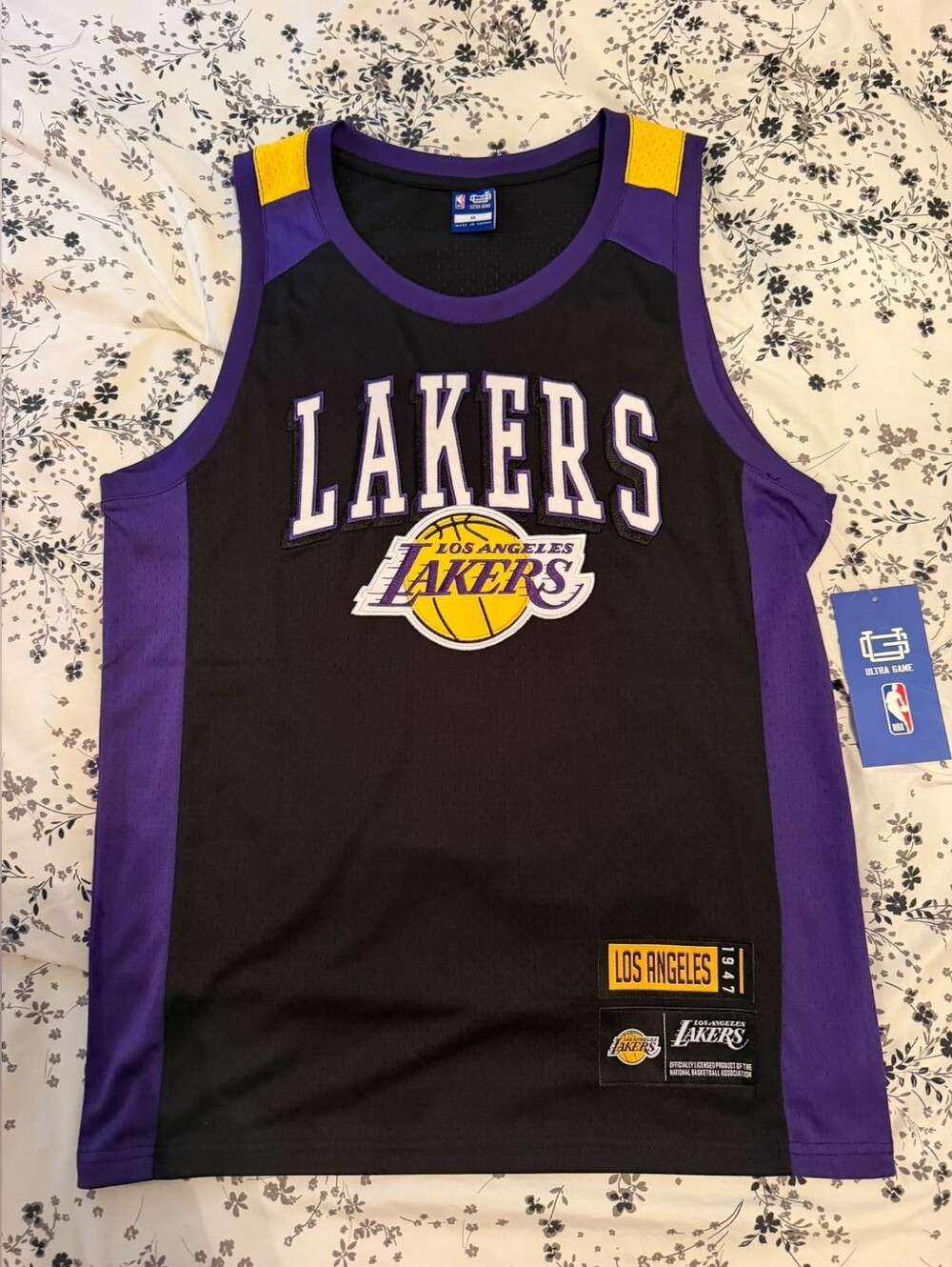 NBA Los Angeles Lakers Black, Purple  & Gold Jersey -Size Medium